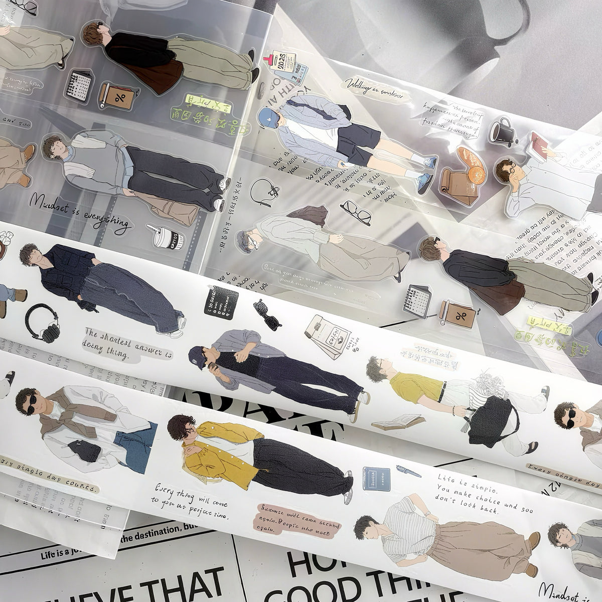 Modern Guy Daily Life Die‑Cut Tape