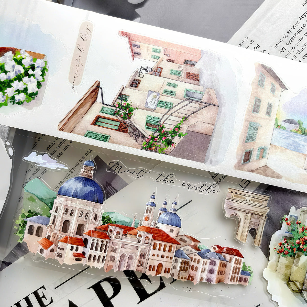 Romantic Architecture Scenery Die‑Cut Tape