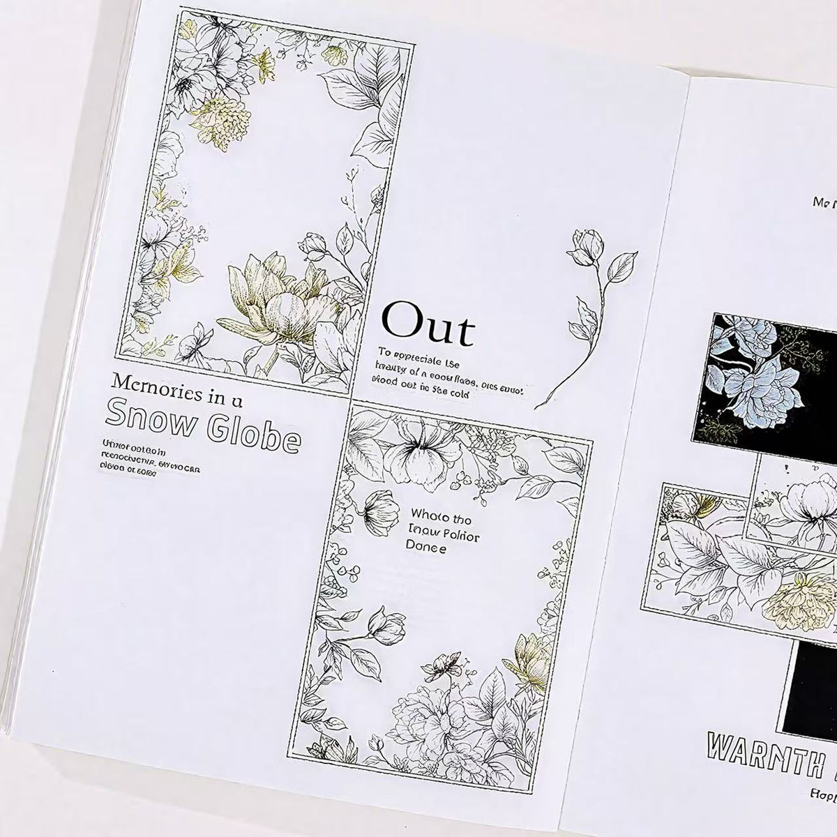Frost Winter Flower Script Die‑Cut PET Tape