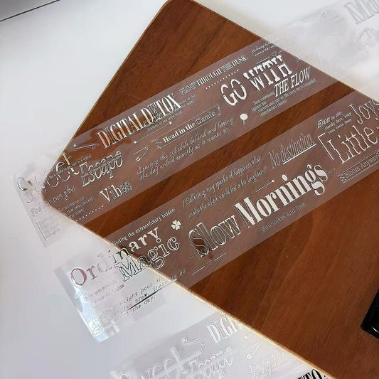 Aesthetic Journal Slogan Die‑Cut PET Tape