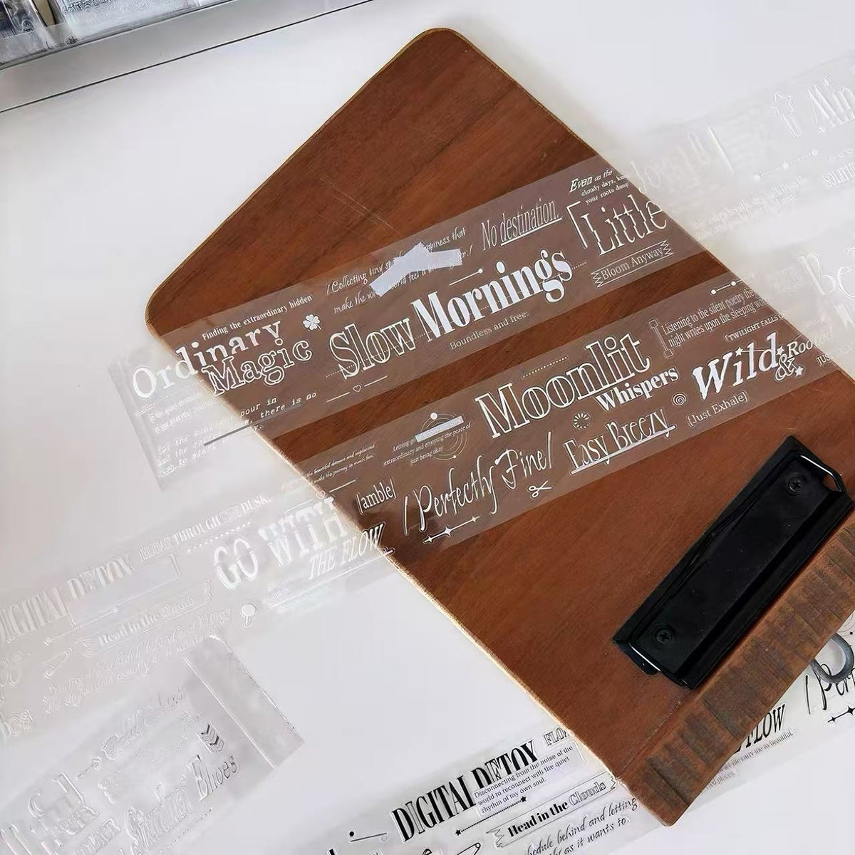 Aesthetic Journal Slogan Die‑Cut PET Tape