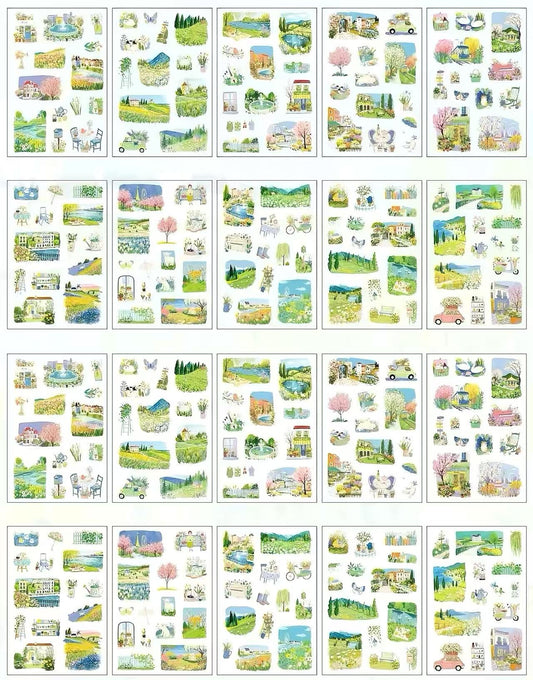 4 Seasons Travel Landscape Die Cut Sticker