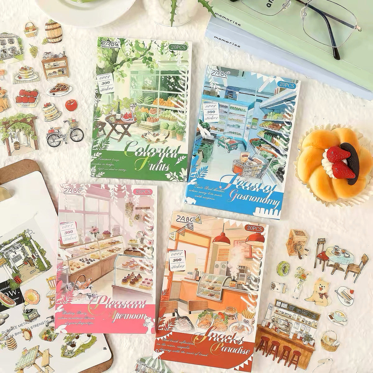 4 Styles Food Store Die Cut Sticker