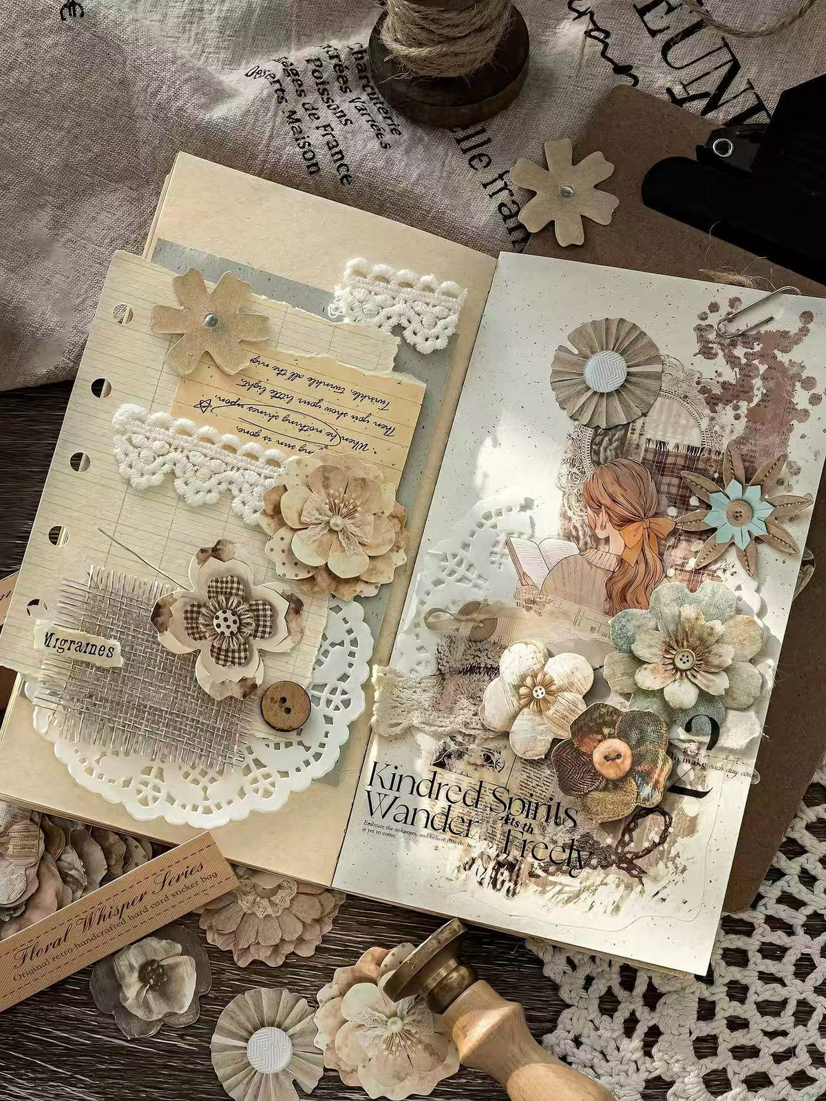 Layered Flower Scrapbook Decorative Paper