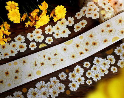 White Daisy Flower Die-Cut Tape