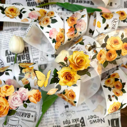 Yellow Rose Die-Cut Washi Tape
