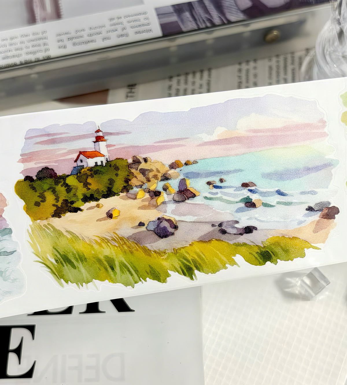 Sunset Ocean Coast View Die‑Cut PET Tape