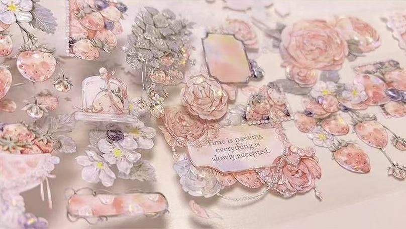 Pink Berry Floral PET Tape