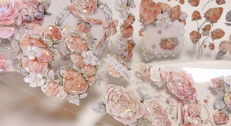 Pink Berry Floral PET Tape