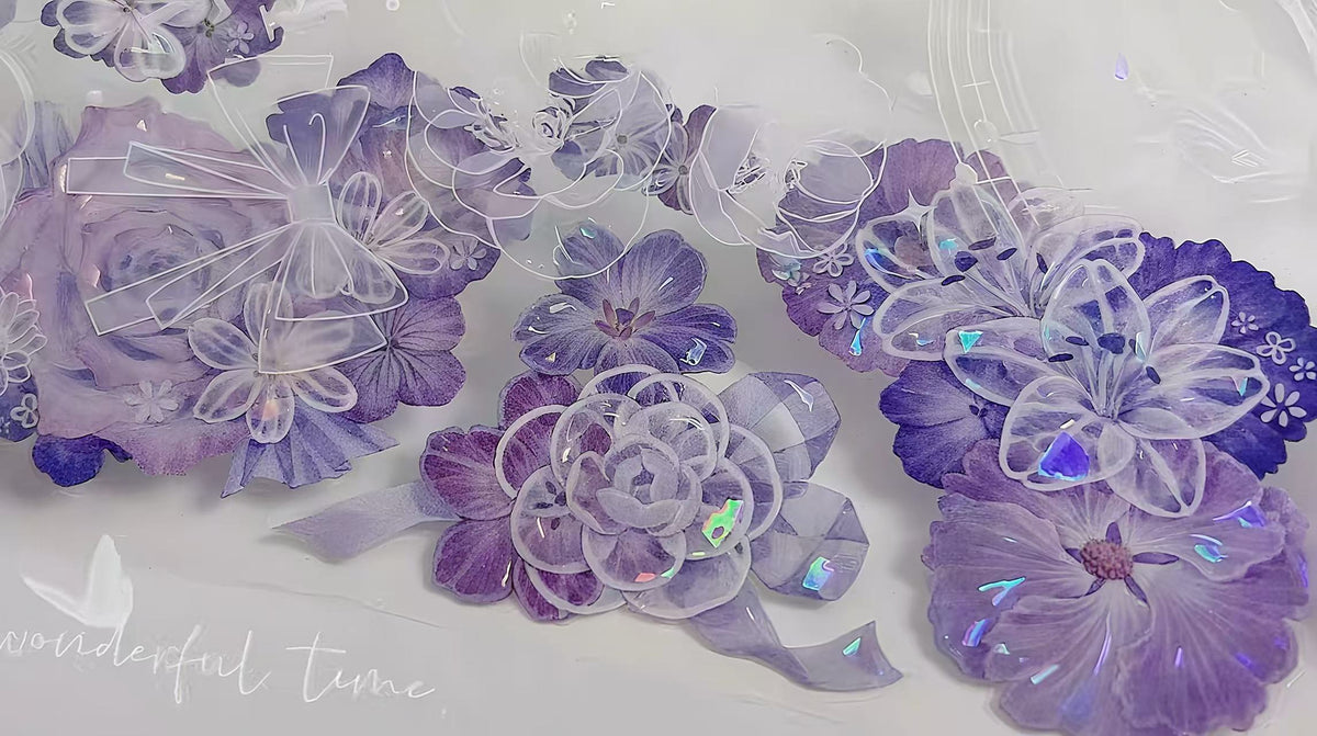 Purple Ribbon Floral PET Tape`