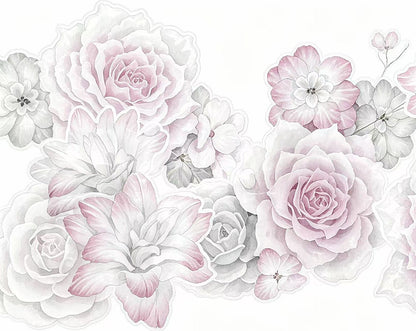 Dusty Pink Peony & Rose Die-Cut Tape