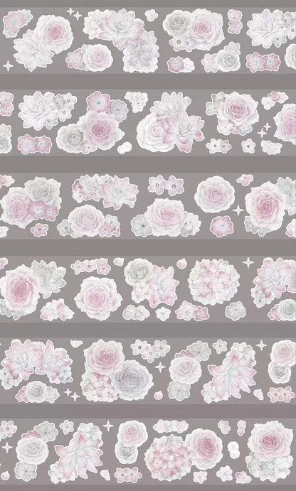 Dusty Pink Peony & Rose Die-Cut Tape