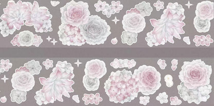 Dusty Pink Peony & Rose Die-Cut Tape