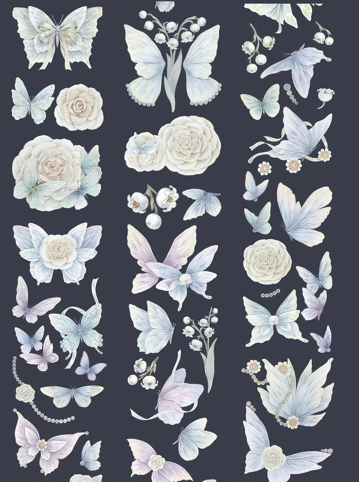 Shiny Floral Butterfly Die-Cut Tape