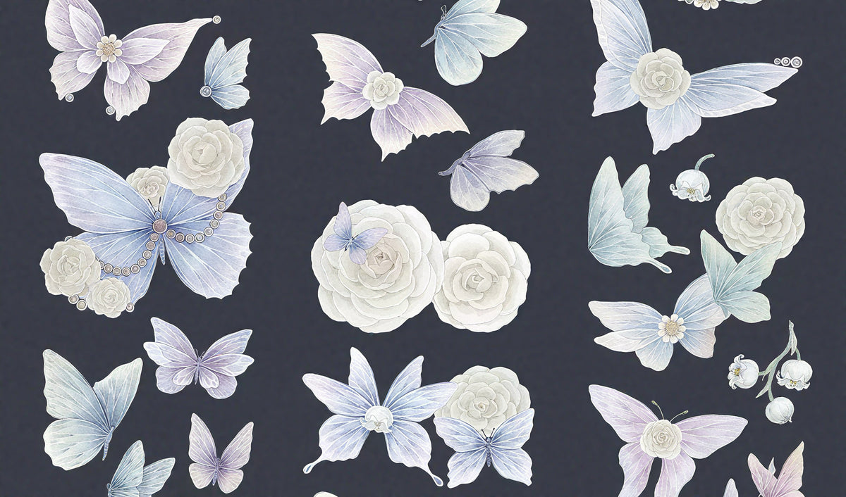 Shiny Floral Butterfly Die-Cut Tape
