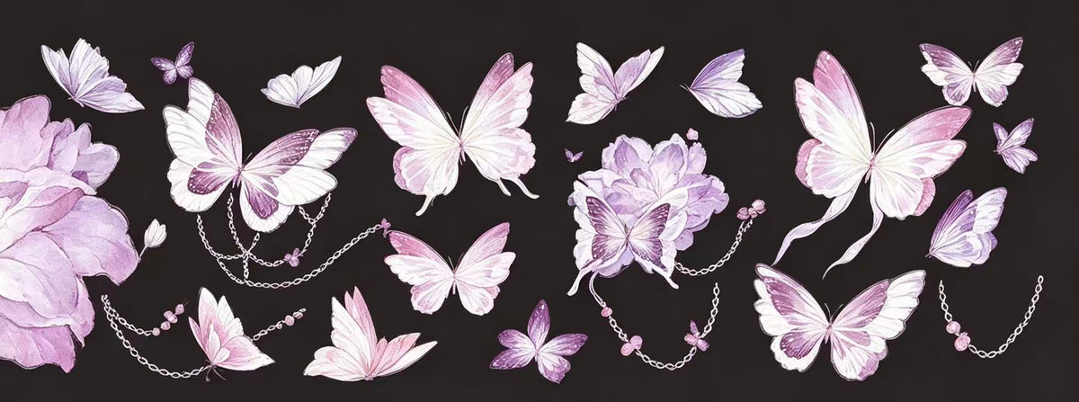 Glitter Sand Pink Butterfly Die-Cut Tape