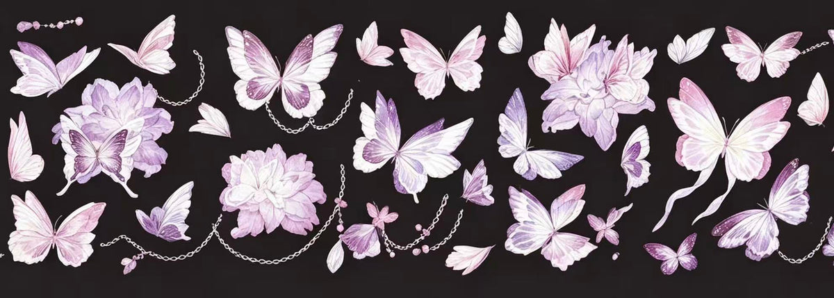 Glitter Sand Pink Butterfly Die-Cut Tape