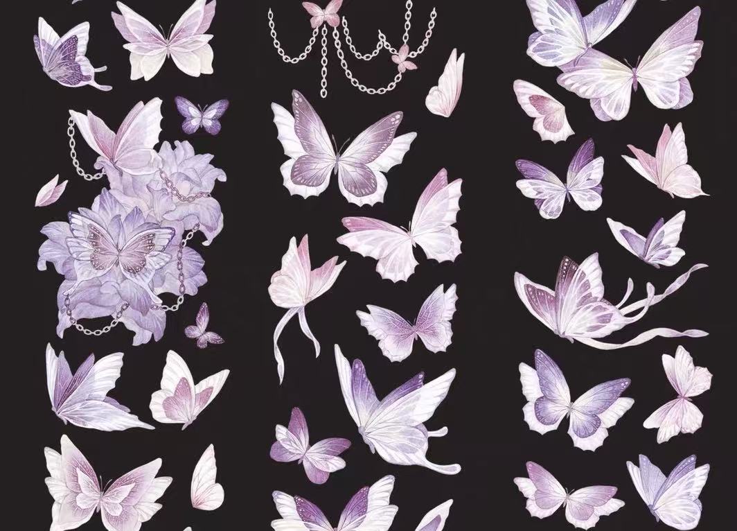 Glitter Sand Pink Butterfly Die-Cut Tape