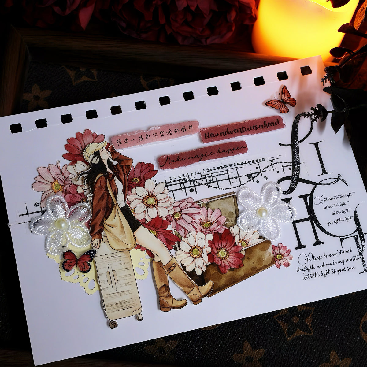 Aesthetic Vintage Script Washi Die-Cut Tape
