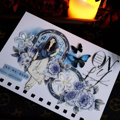 Aesthetic Vintage Script Washi Die-Cut Tape