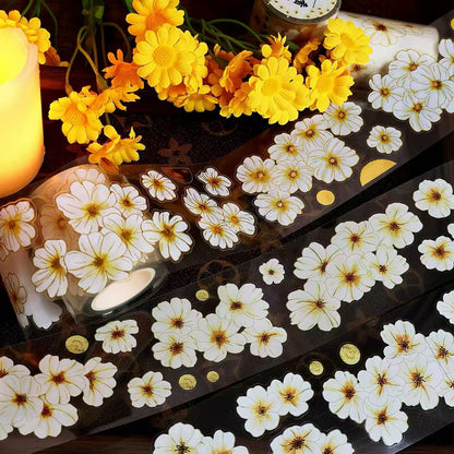 White Daisy Flower Die-Cut Tape