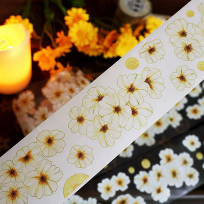 White Daisy Flower Die-Cut Tape