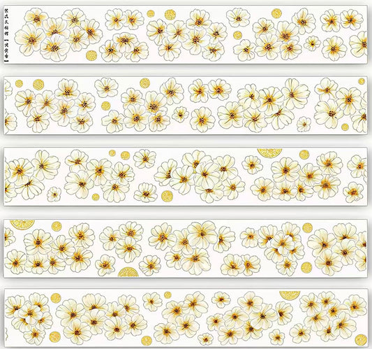 White Daisy Flower Die-Cut Tape