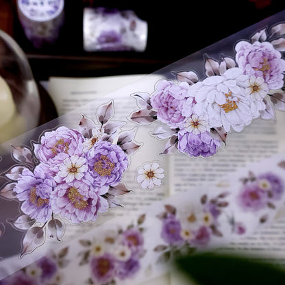 Purple Floral Die-Cut PET Tape