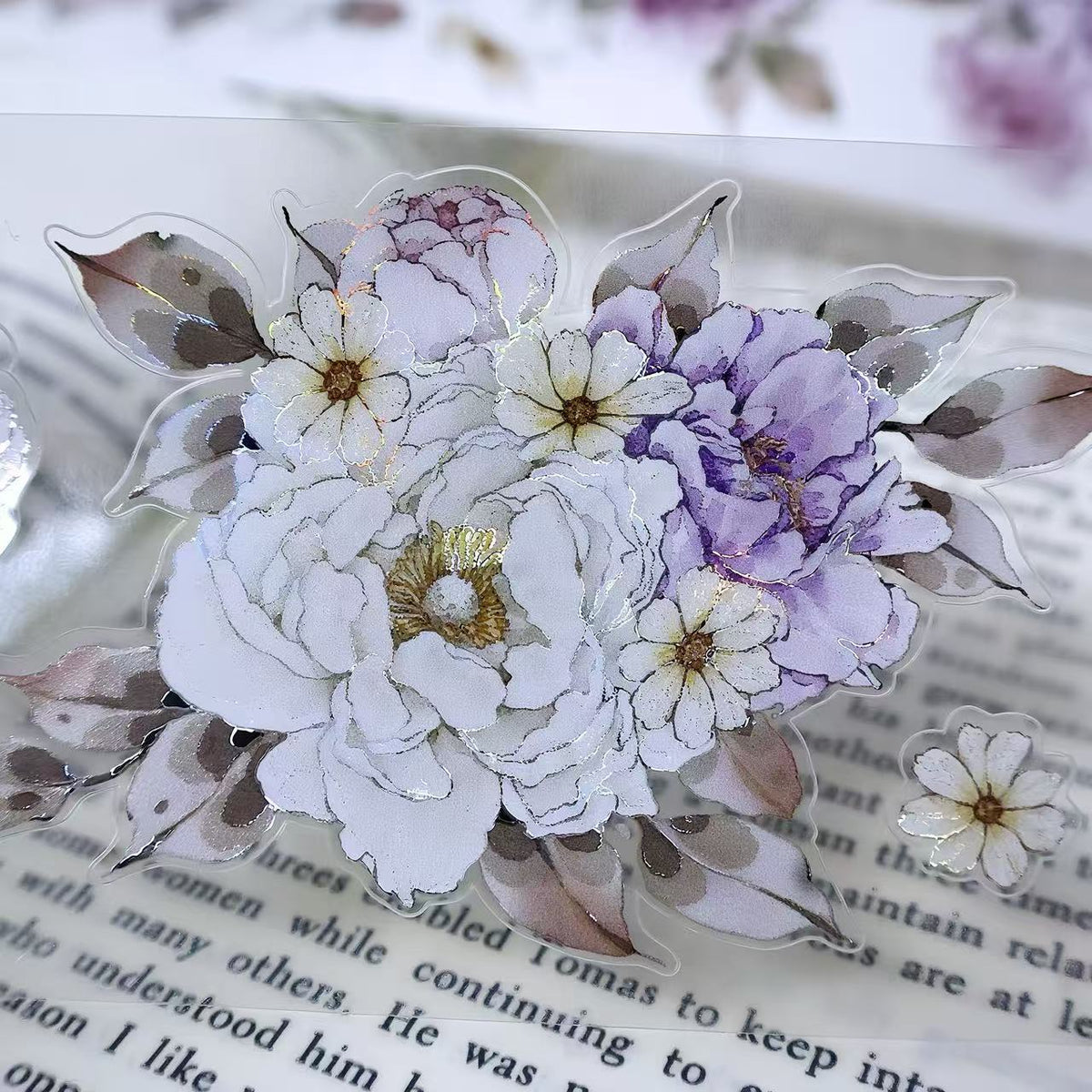 Purple Floral Die-Cut PET Tape