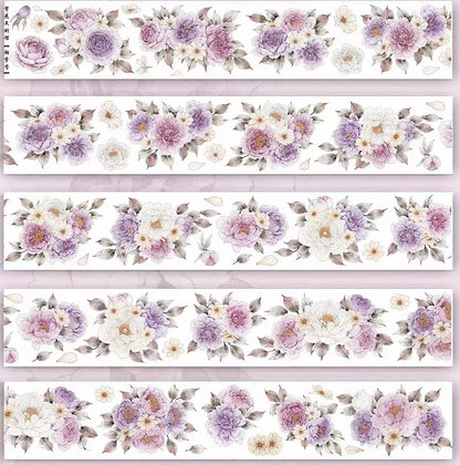 Purple Floral Die-Cut PET Tape