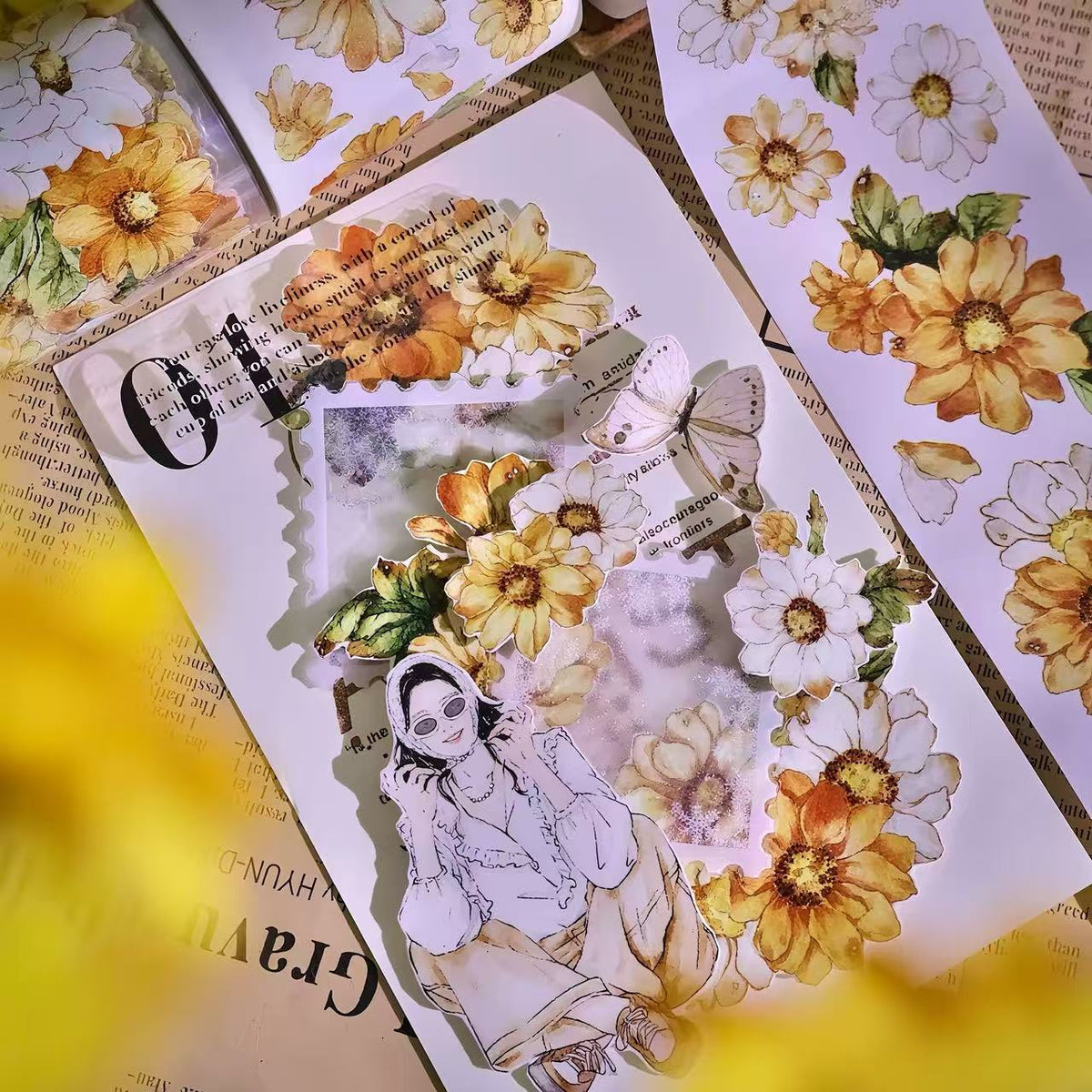 Golden Daisy Die-Cut PET Tape