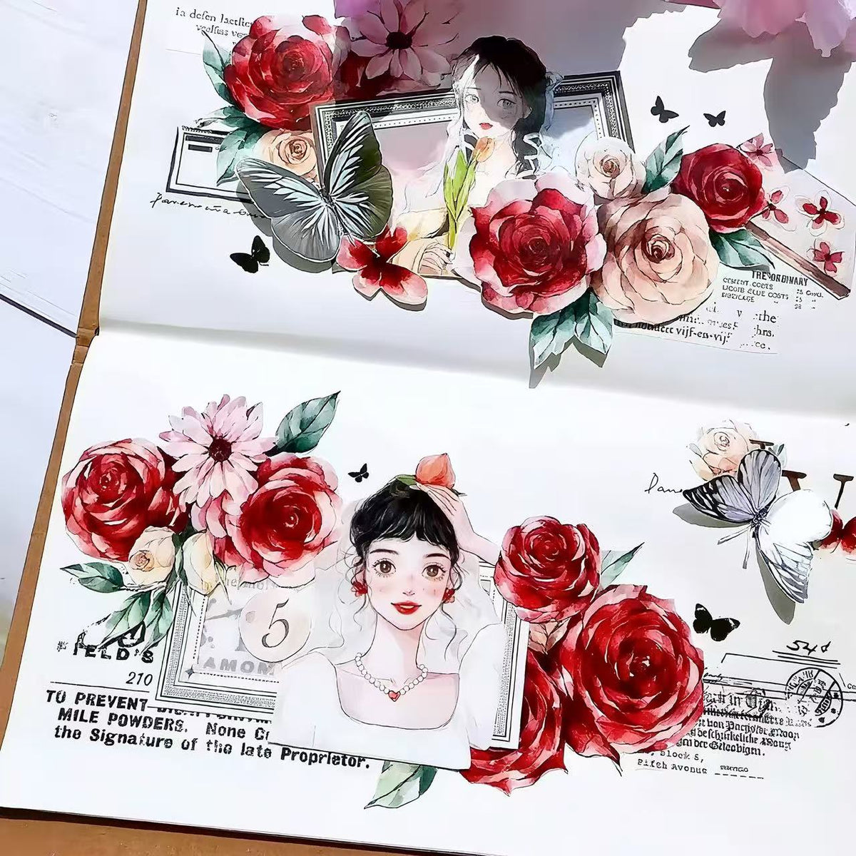 Vintage Rose Die-Cut Washi Tape
