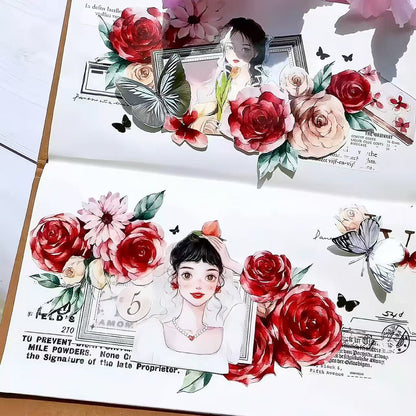 Vintage Rose Die-Cut Washi Tape