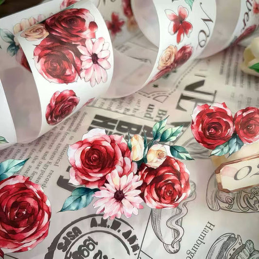 Vintage Rose Die-Cut Washi Tape