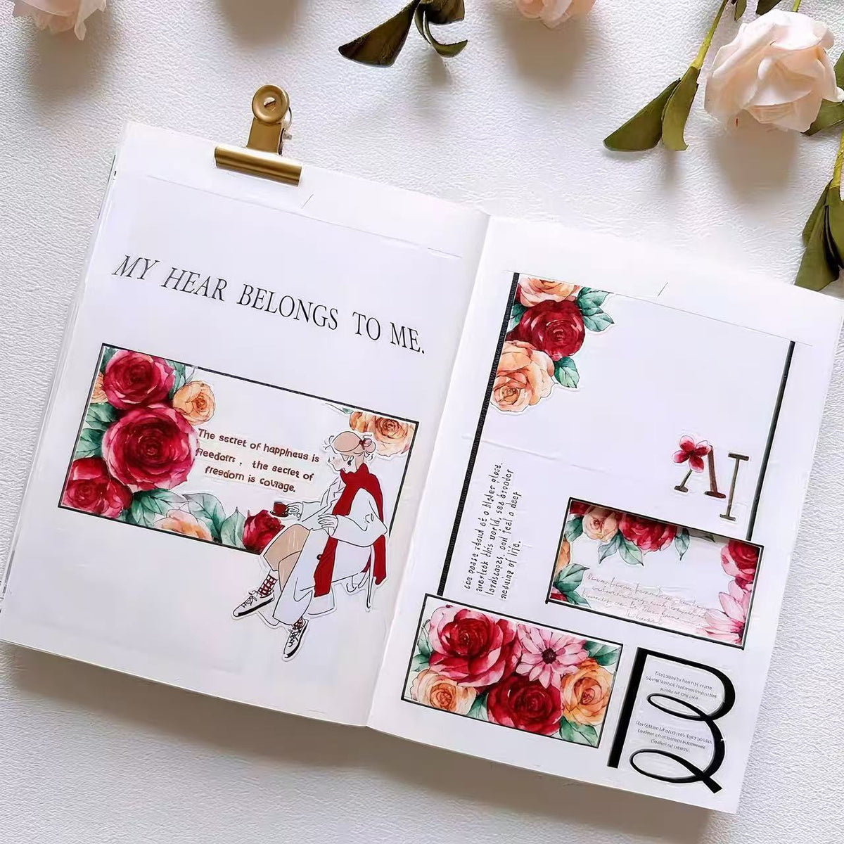 Vintage Rose Die-Cut Washi Tape