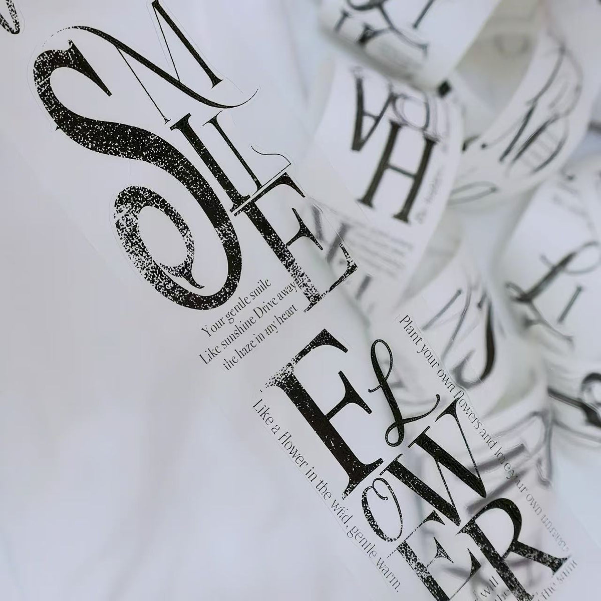 Black White Letter Die-Cut Washi Tape