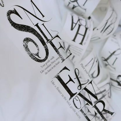 Black White Letter Die-Cut Washi Tape