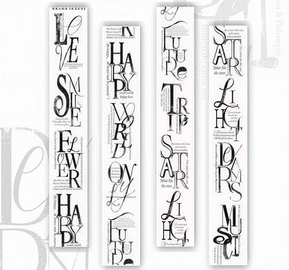 Black White Letter Die-Cut Washi Tape