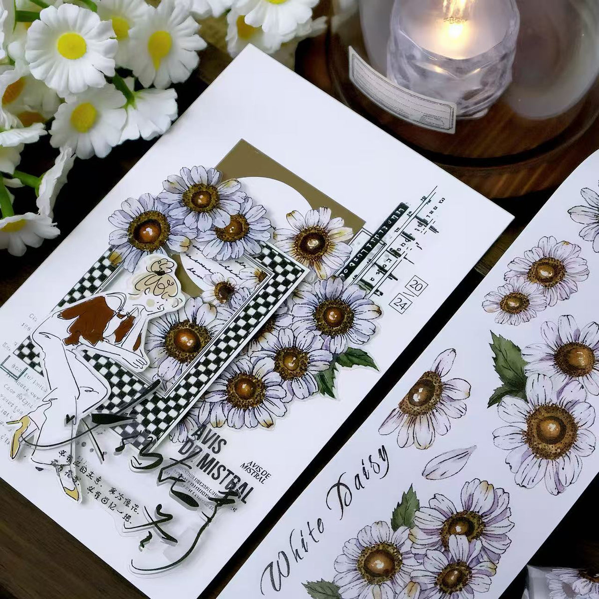 Purple Daisy Die-Cut Tape