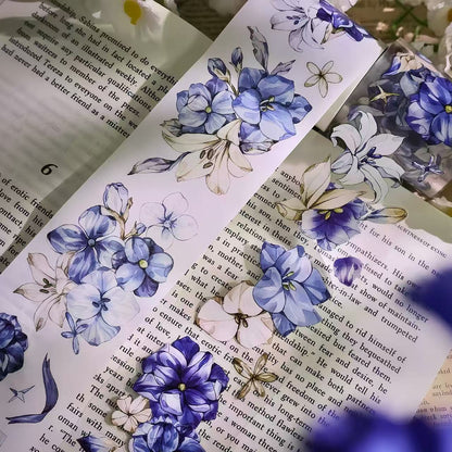 Blue Purple  Floral Die-Cut PET Tape