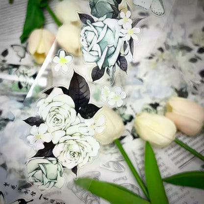 Green Rose Butterfly Die-Cut Tape