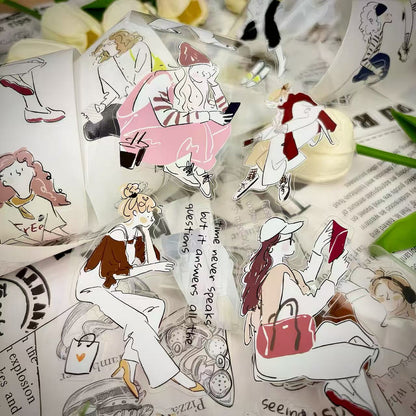 Daily Life Girl Die-Cut Washi Tape