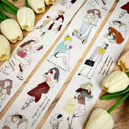 Daily Life Girl Die-Cut Washi Tape