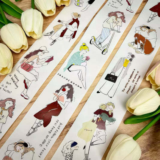 Daily Life Girl Die-Cut Washi Tape