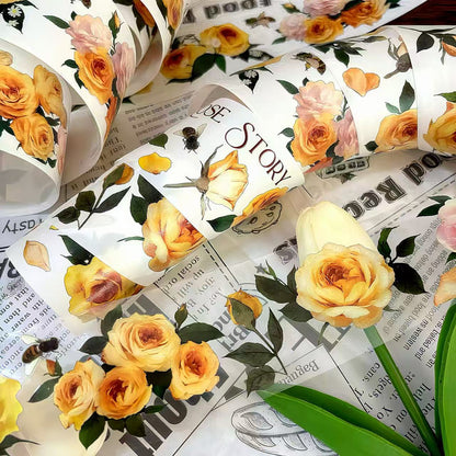 Yellow Rose Die-Cut Washi Tape