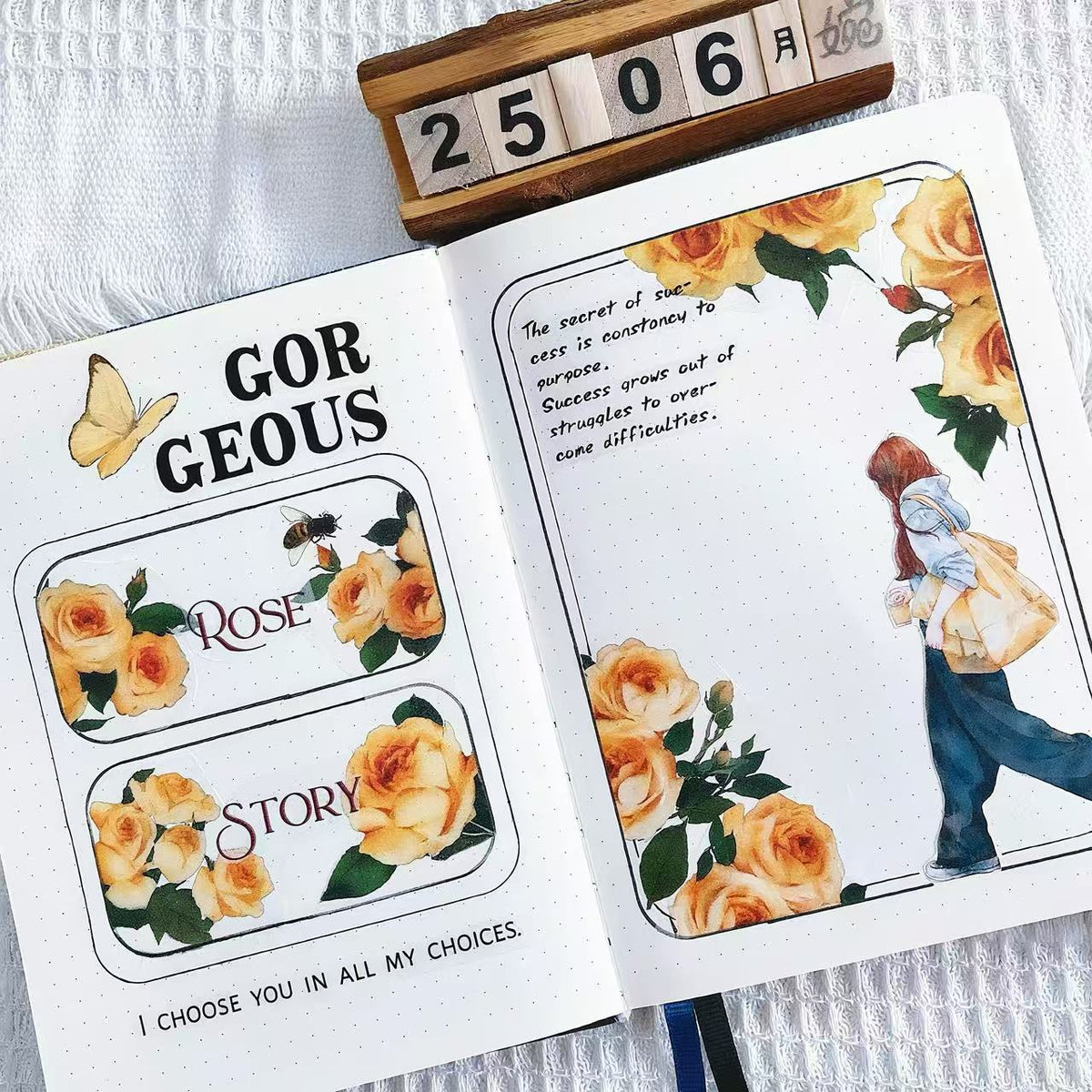 Yellow Rose Die-Cut Washi Tape