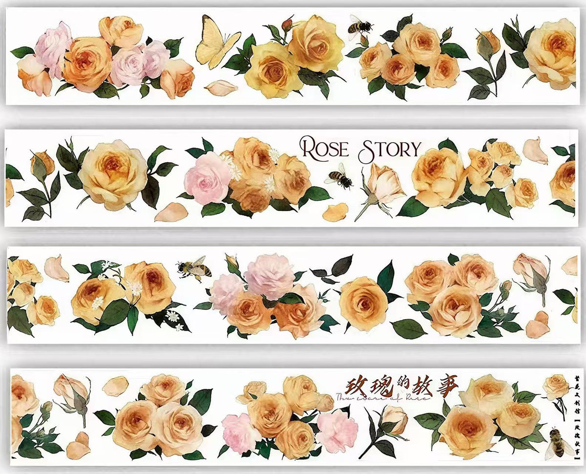 Yellow Rose Die-Cut Washi Tape
