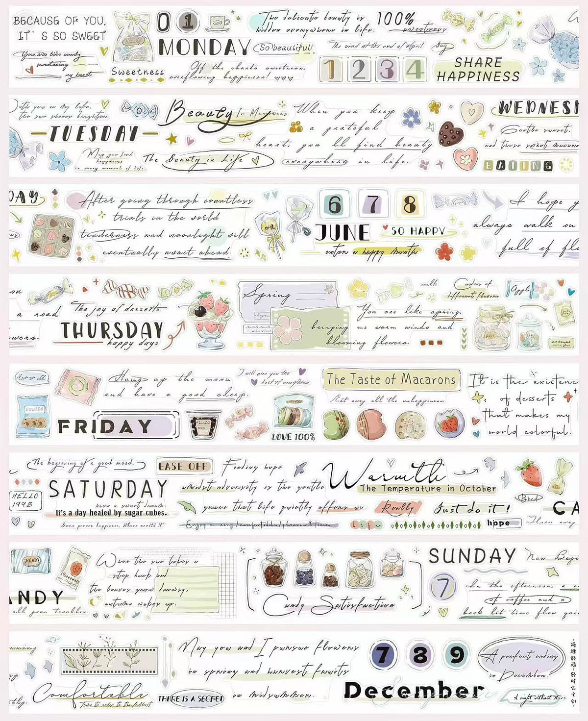 Daily Sweet Plan Die-Cut PET Tape