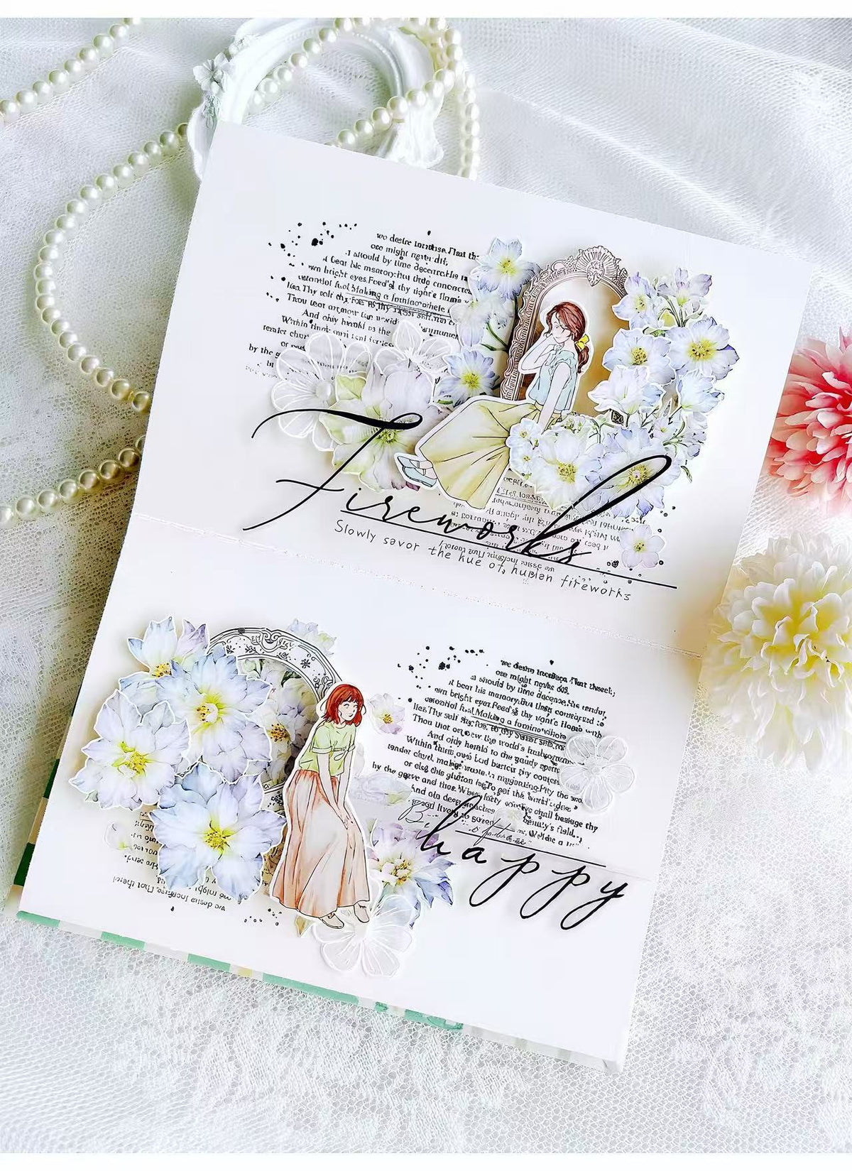 Black White Seasonal Text Die‑Cut Washi Tape