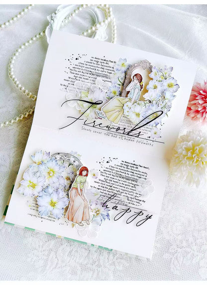 Black White Seasonal Text Die‑Cut Washi Tape